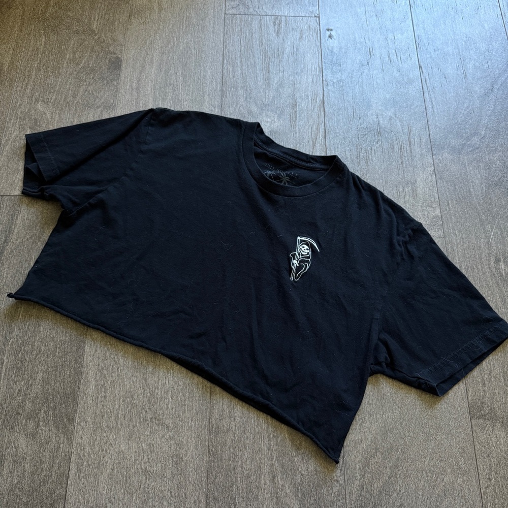 Riot Society Graphic Cropped Embroidered T-Shirt